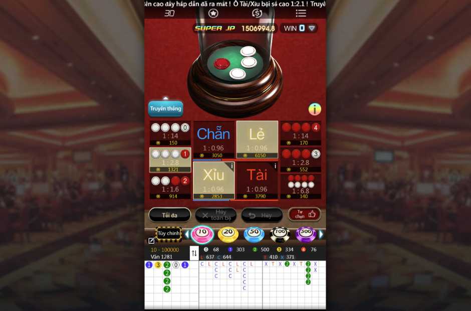 Giao diện game Xóc đĩa 3D Kubet