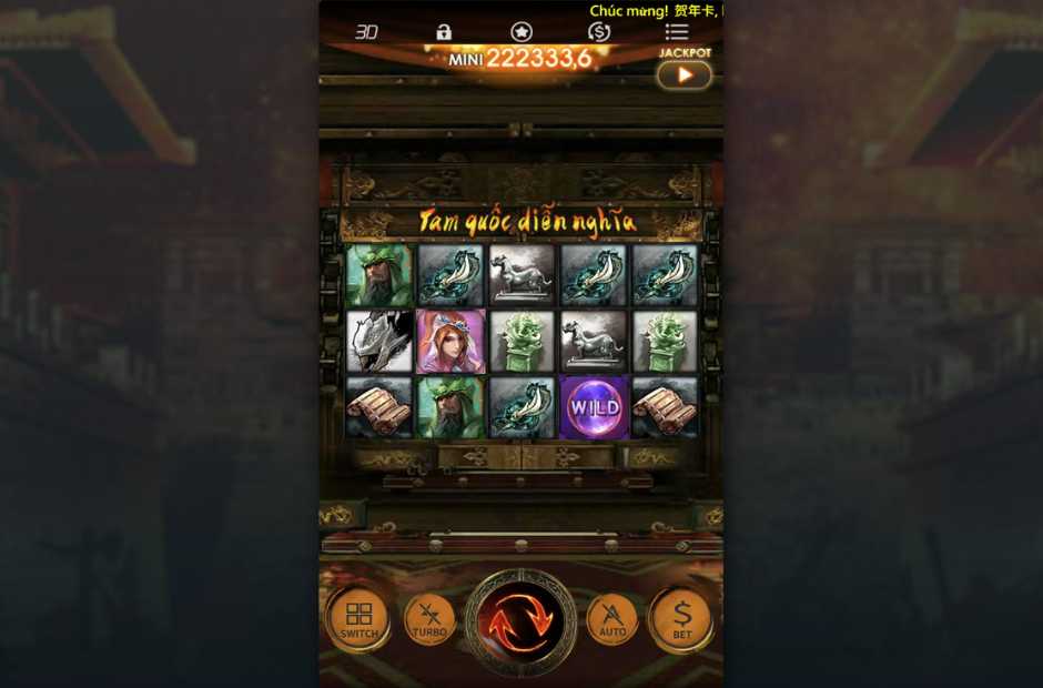 Giao diện slot game Tam quốc diễn nghĩa