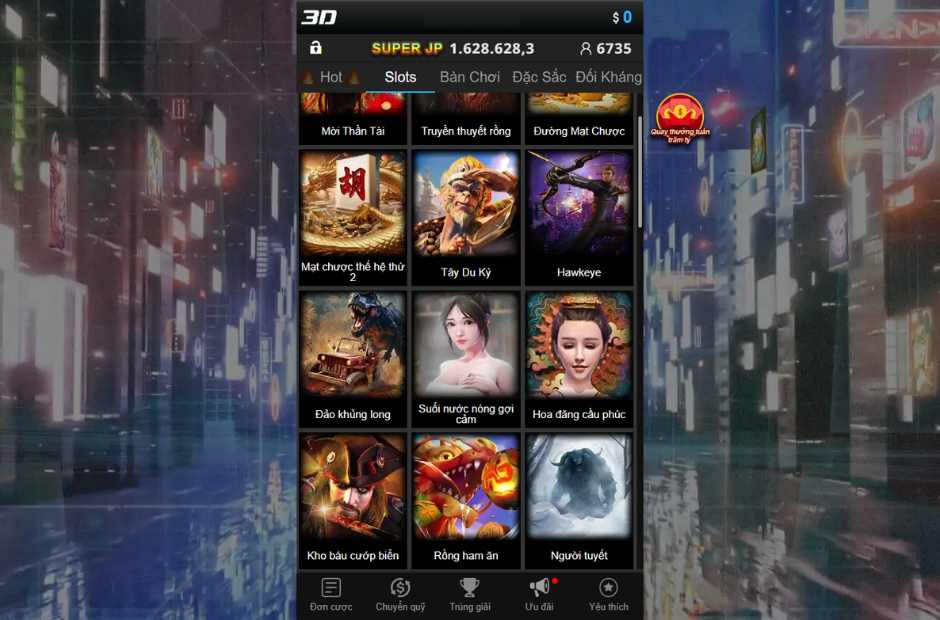 Đa dạng từ các trò chơi như slot game trực tuyến, nổ hũ online