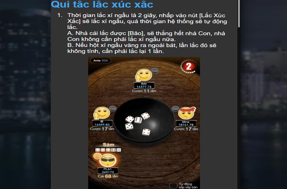 Quy tắc lắc xúc xắc