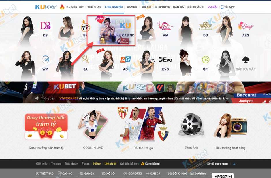 Trò chơi nằm trong sảnh casino