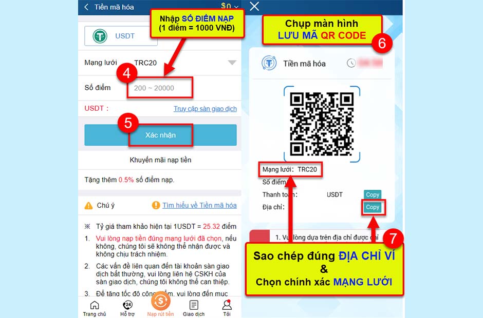 Nạp tiền mã hóa