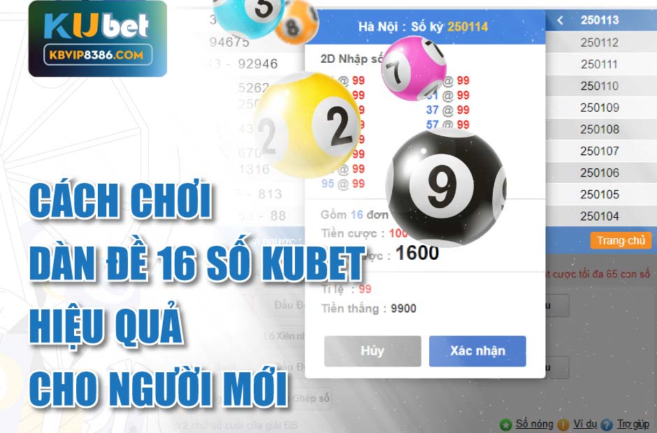Kinh nghiệm đánh dàn đề 16 số kubet